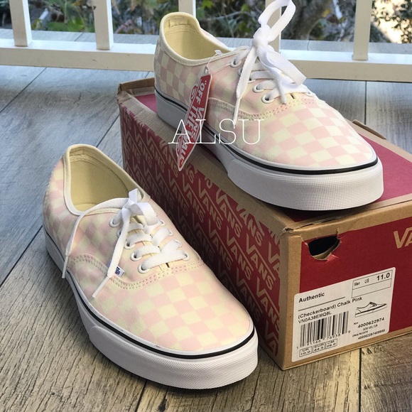 NWT VANS Authentic Checkerboard Chalk Pink Men’s - Picture 2 of 8